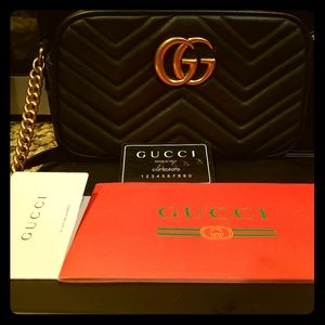 Authentic  Gucci black leather crossbody